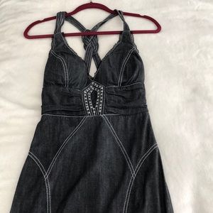 Denim dress with white stitching VINTAGE